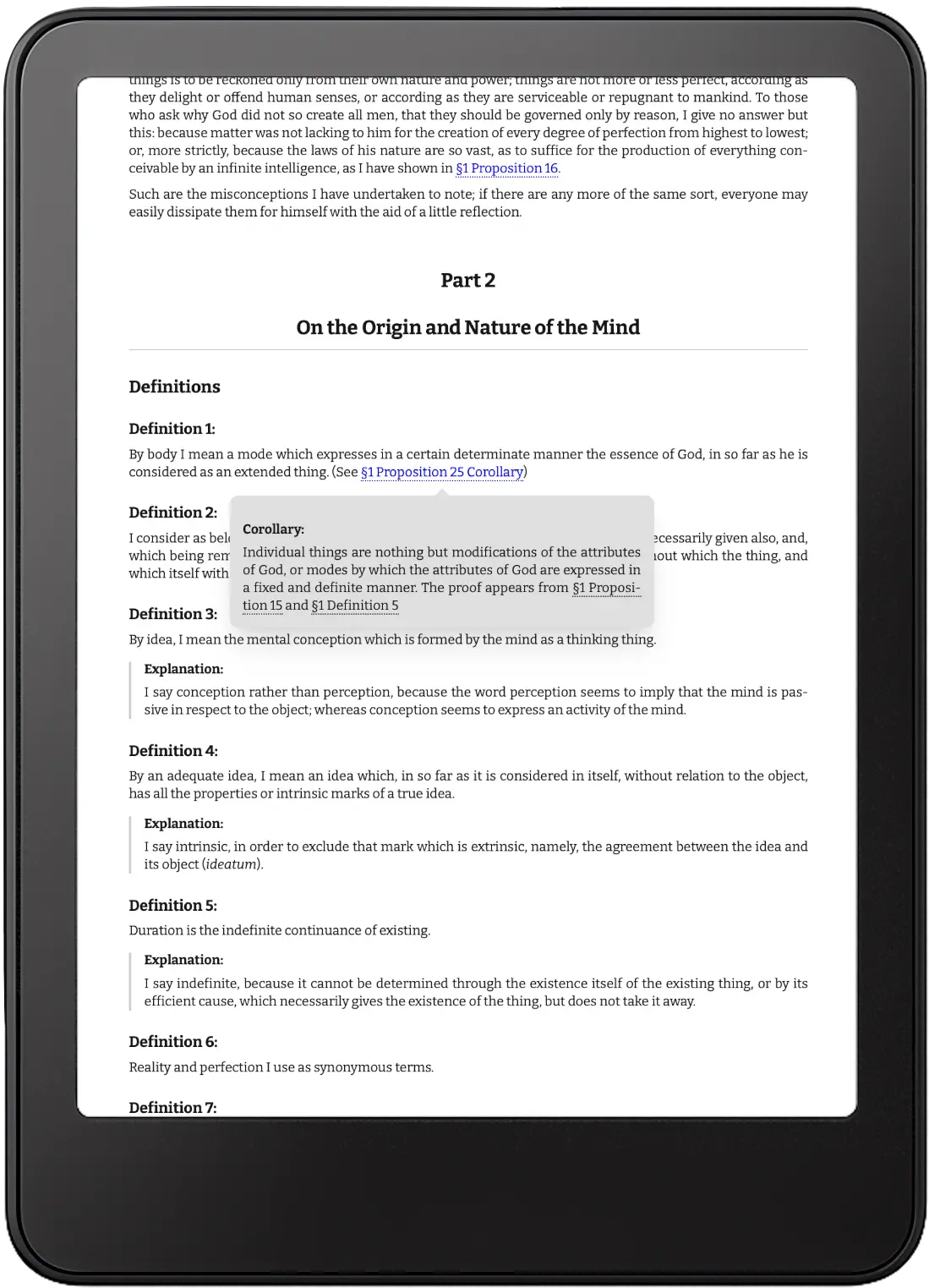 Spinoza Ethics formatting preview
